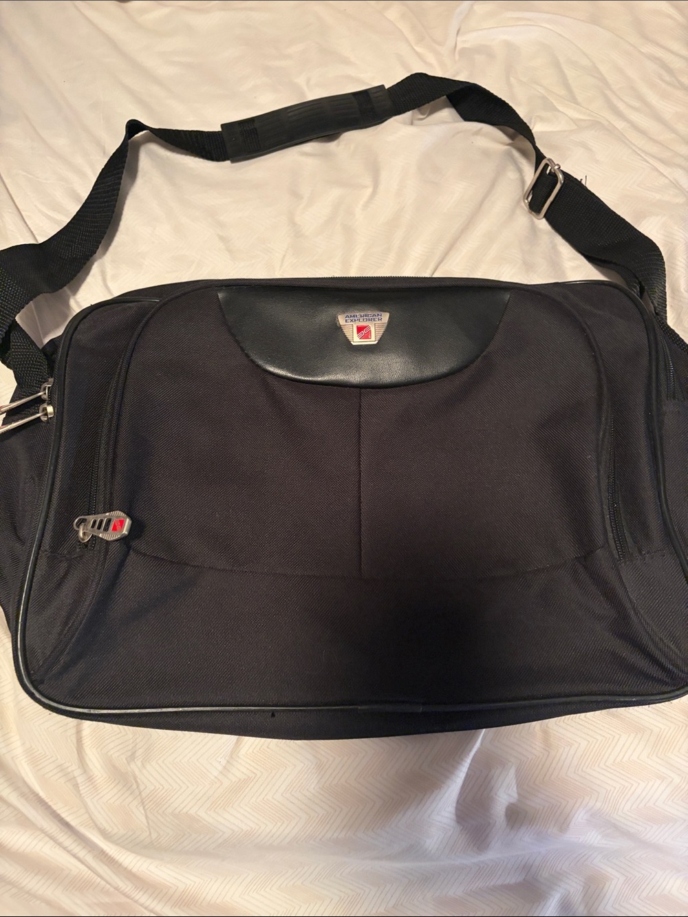 Black Laptop Messenger Bag with Adjustable Shoulder Strap